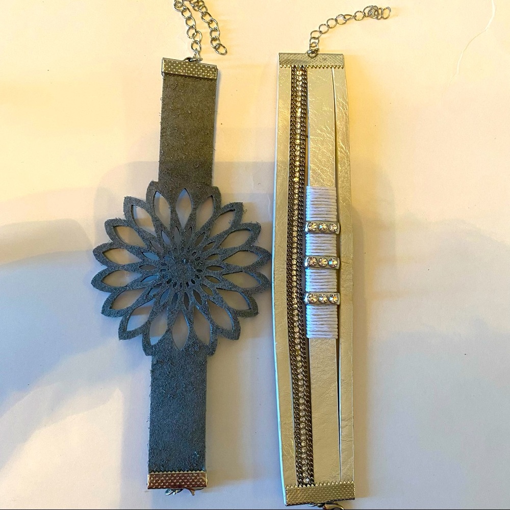 Two Faux Leather Bracelets